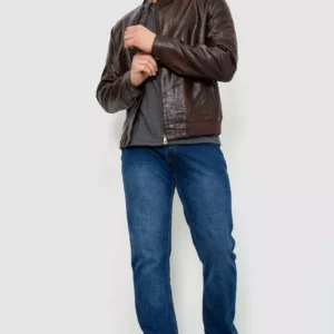 Herren-Demi-Season-Jacke aus Öko-Leder, Farbe Braun