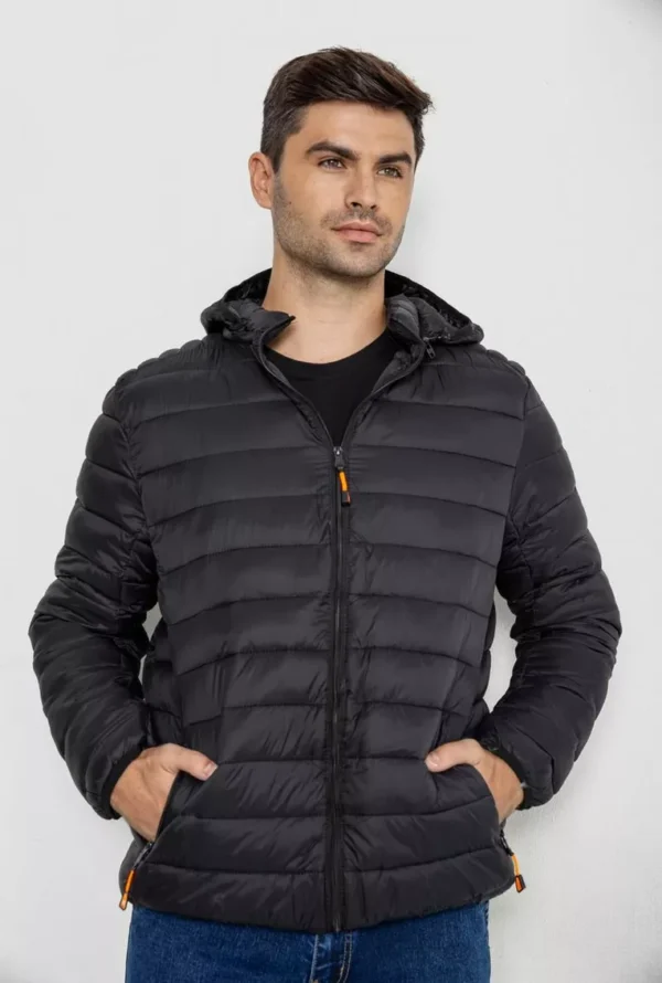 Übergangsjacke für Herren mit Synthetikwattierung, schwarz